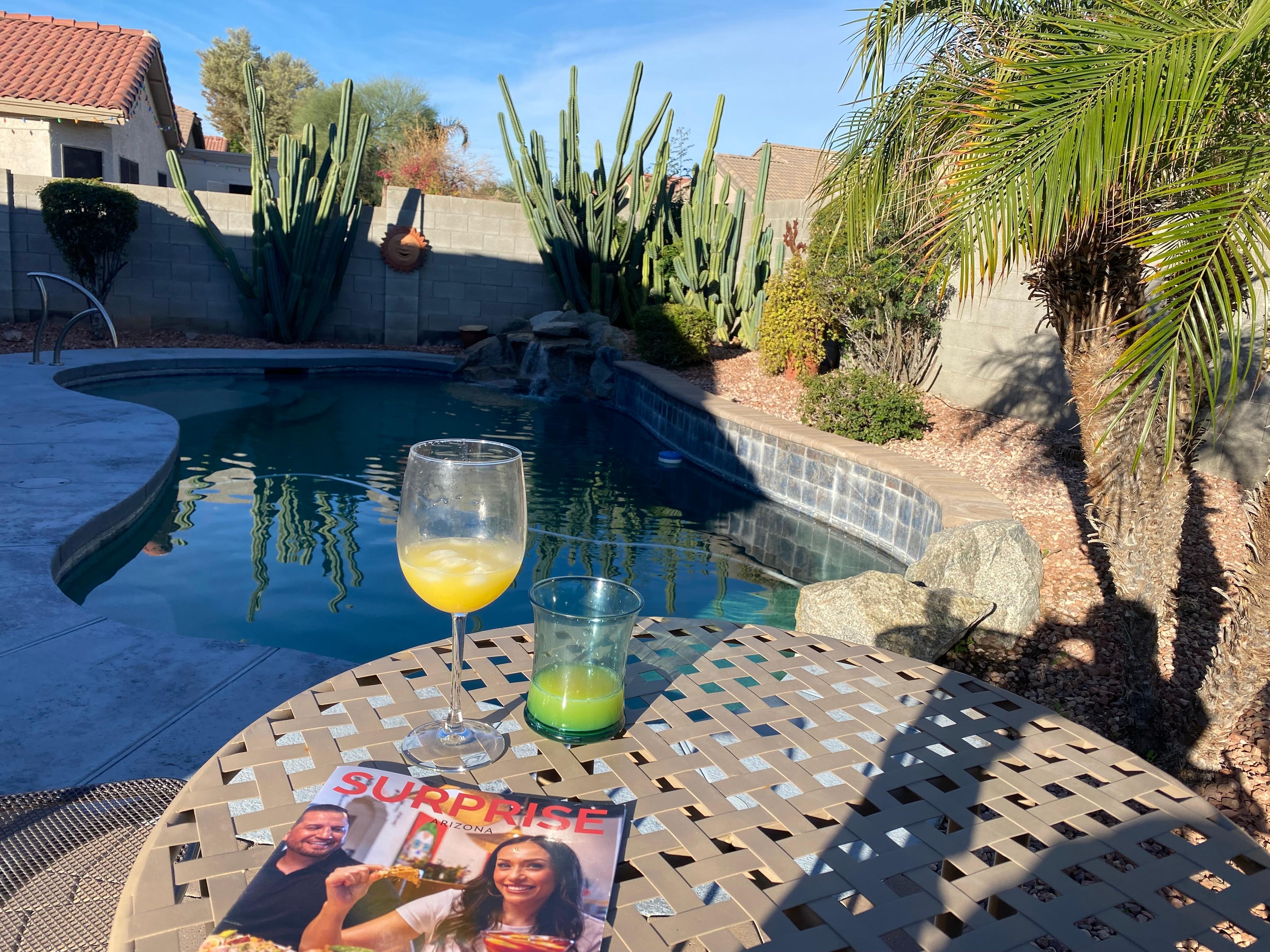 Small table perfect for coffee/breakfast