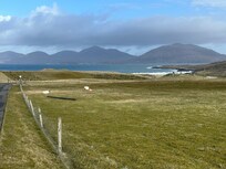 Walking from the house towards the entrance of Luskentyre beach.