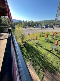 This shows the road running by the place, the picnic tables, and how to get to our car.