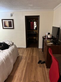 Mildew around baseboards. Bed sounded like it had multiple broken boards, which made loud noises with any movement.