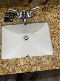 Hole in the sink.