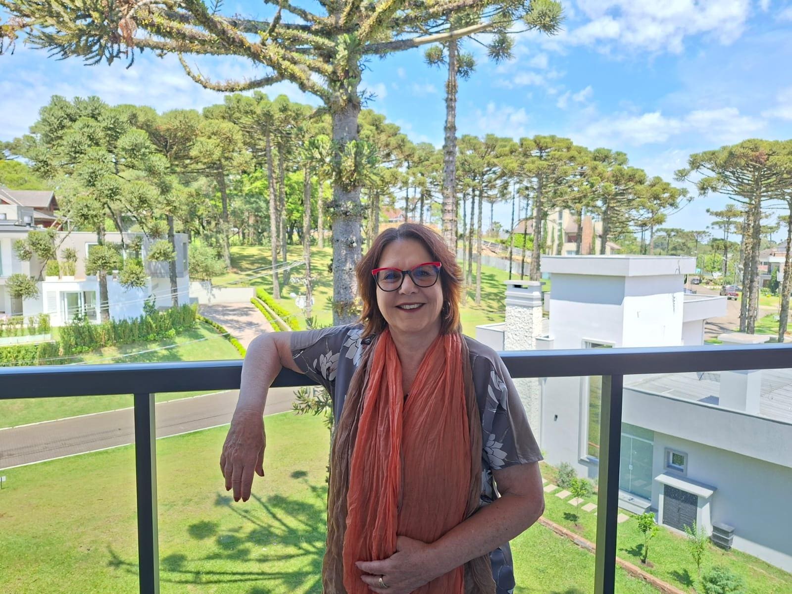 Na sacada do apartamento