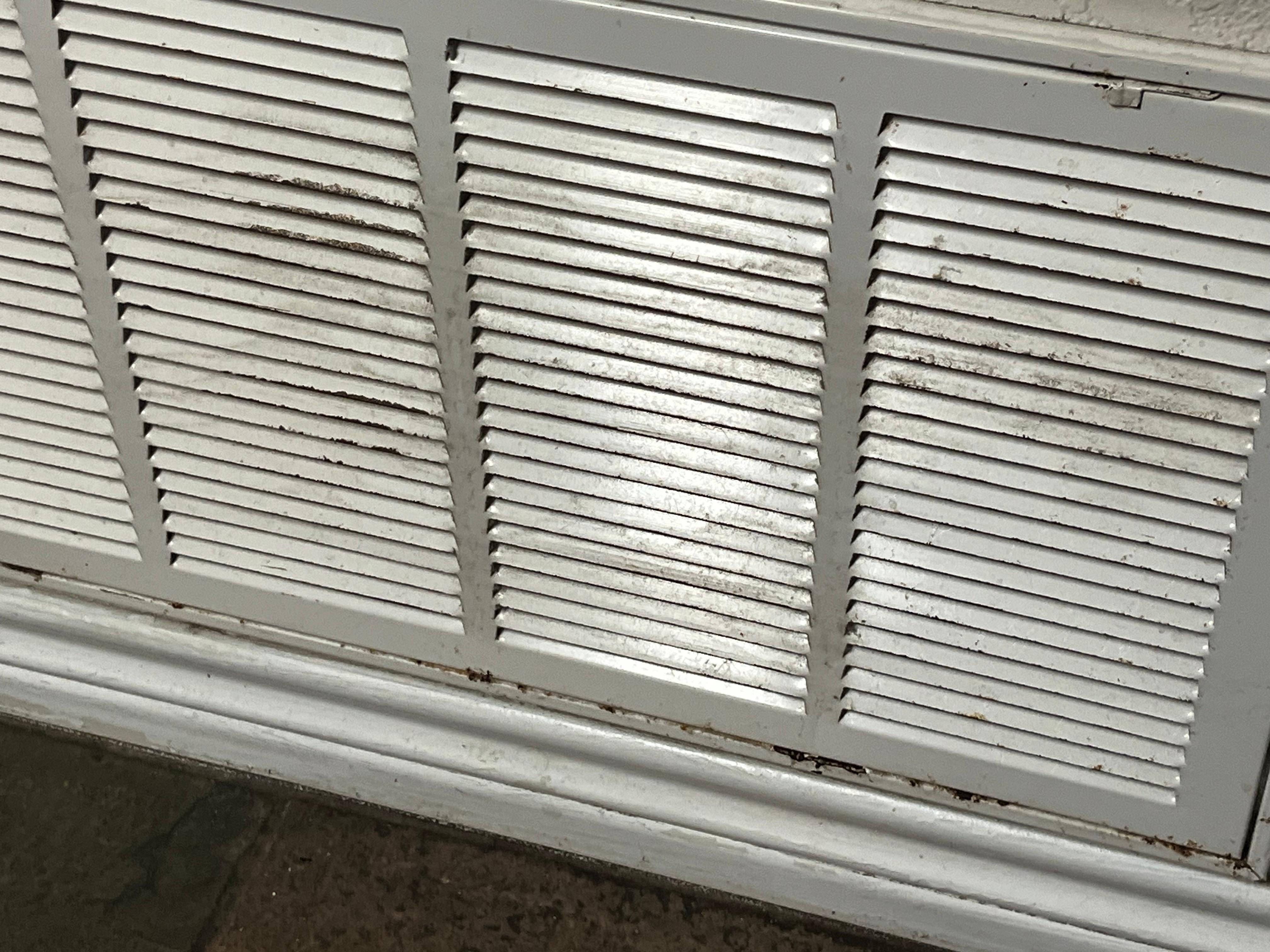 Dirt and rust on vent