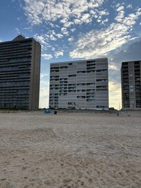 View of English Towers from the beach.