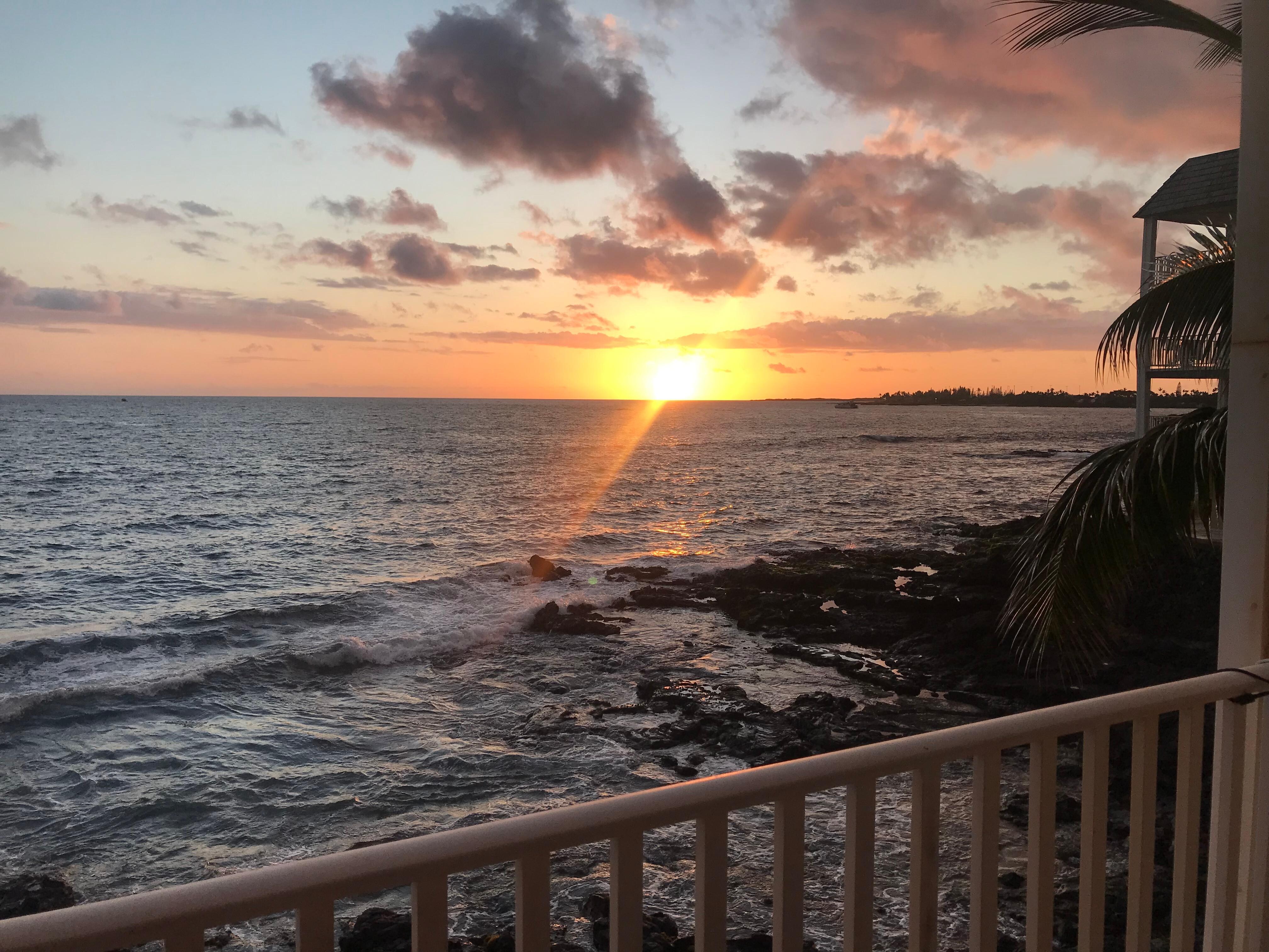 Sunset, possible green flash 
