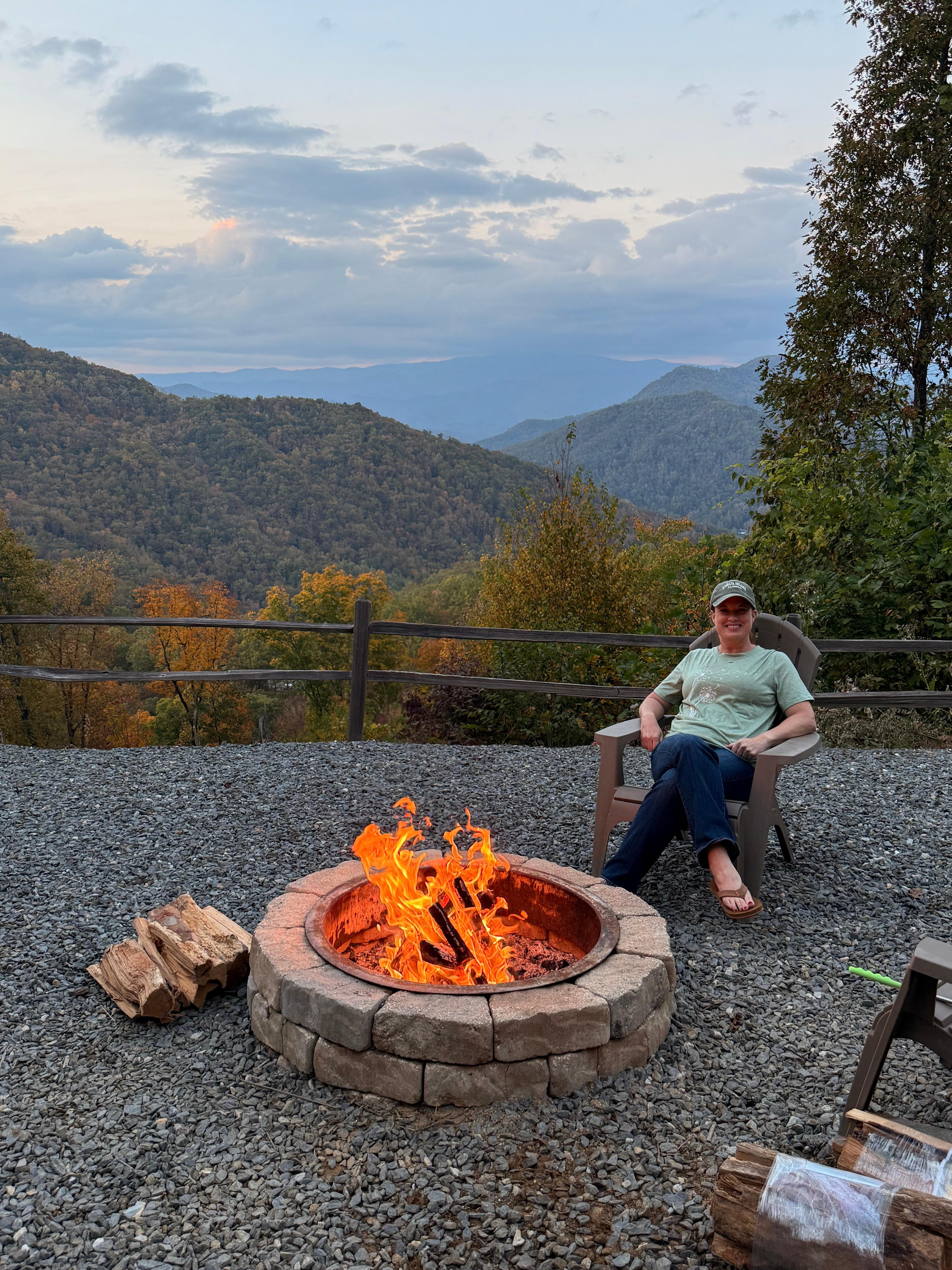 Fire pit at cabin