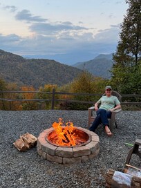 Fire pit at cabin