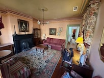 So much character in sitting room.