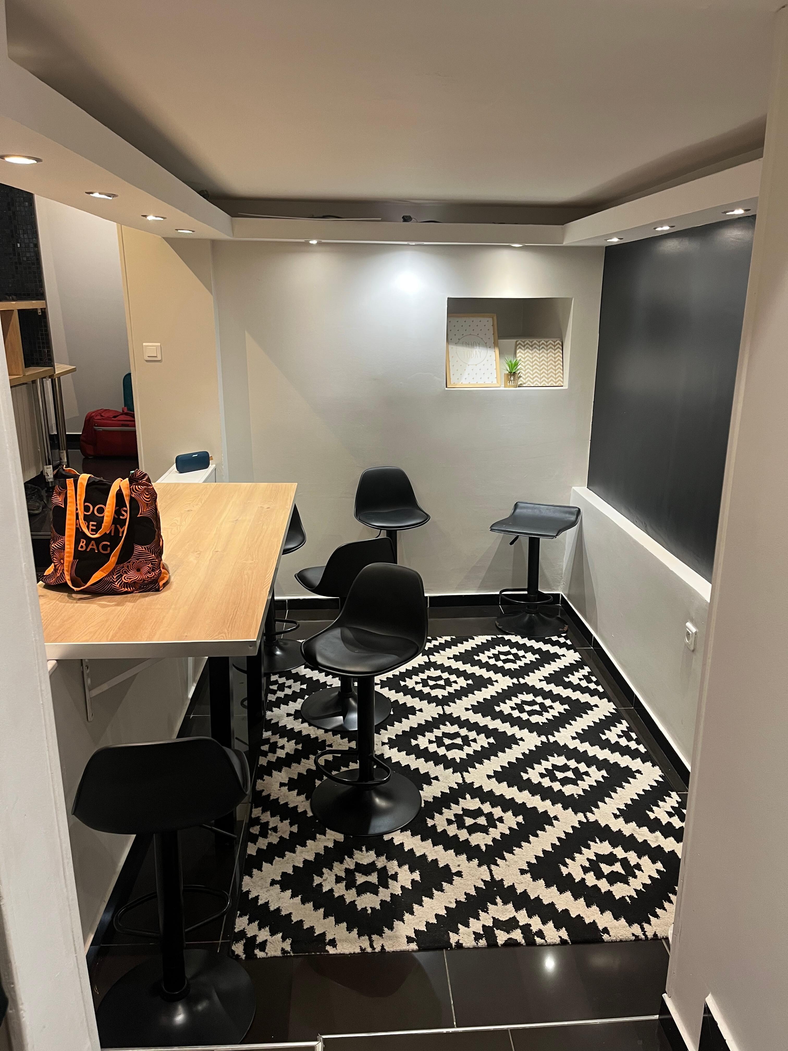 Ladder to the bed under roof - very little space when in bed 