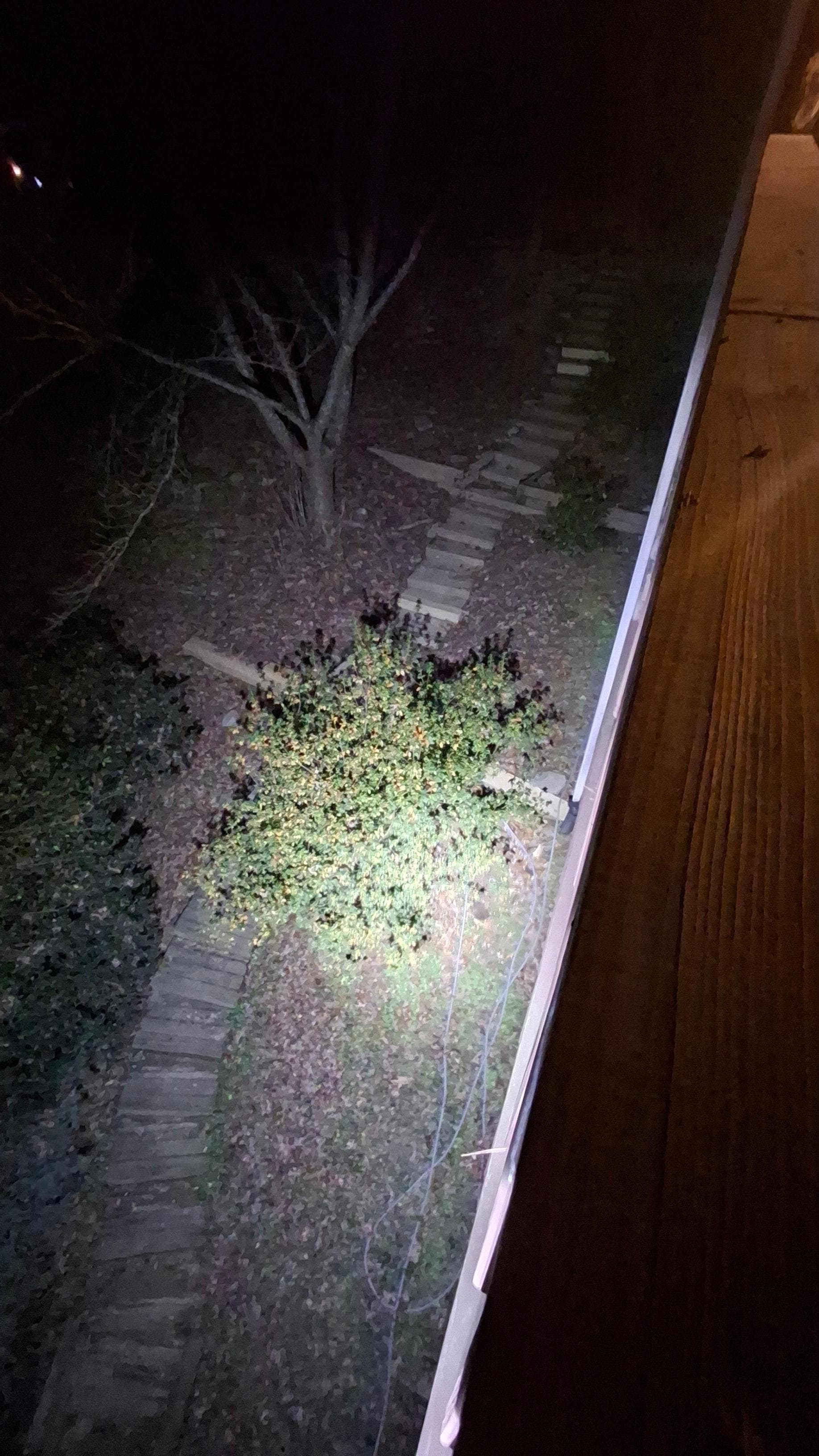 I rigged an LED to light up the walkway to the firepit.