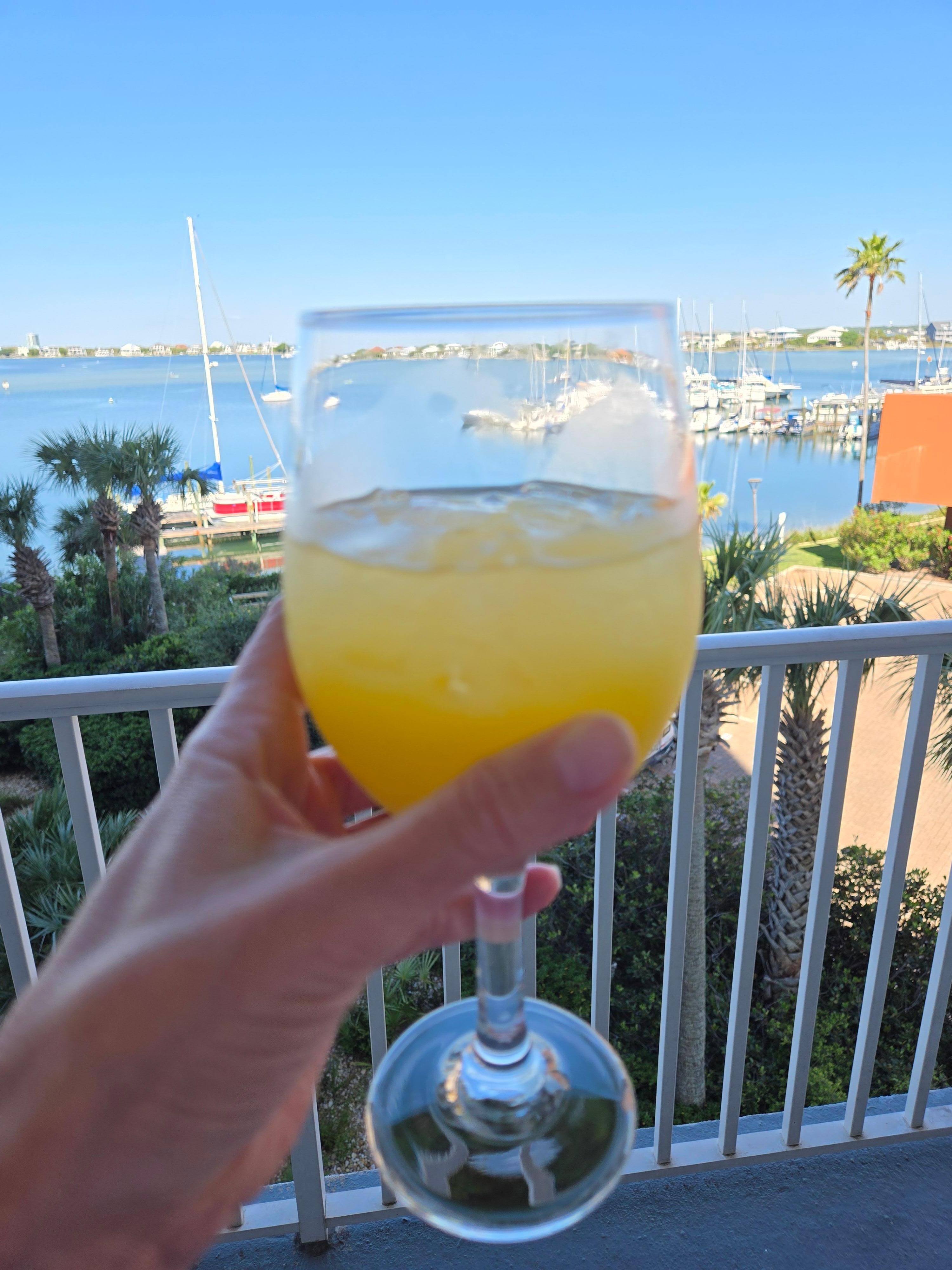 Morning mimosa on balcony 