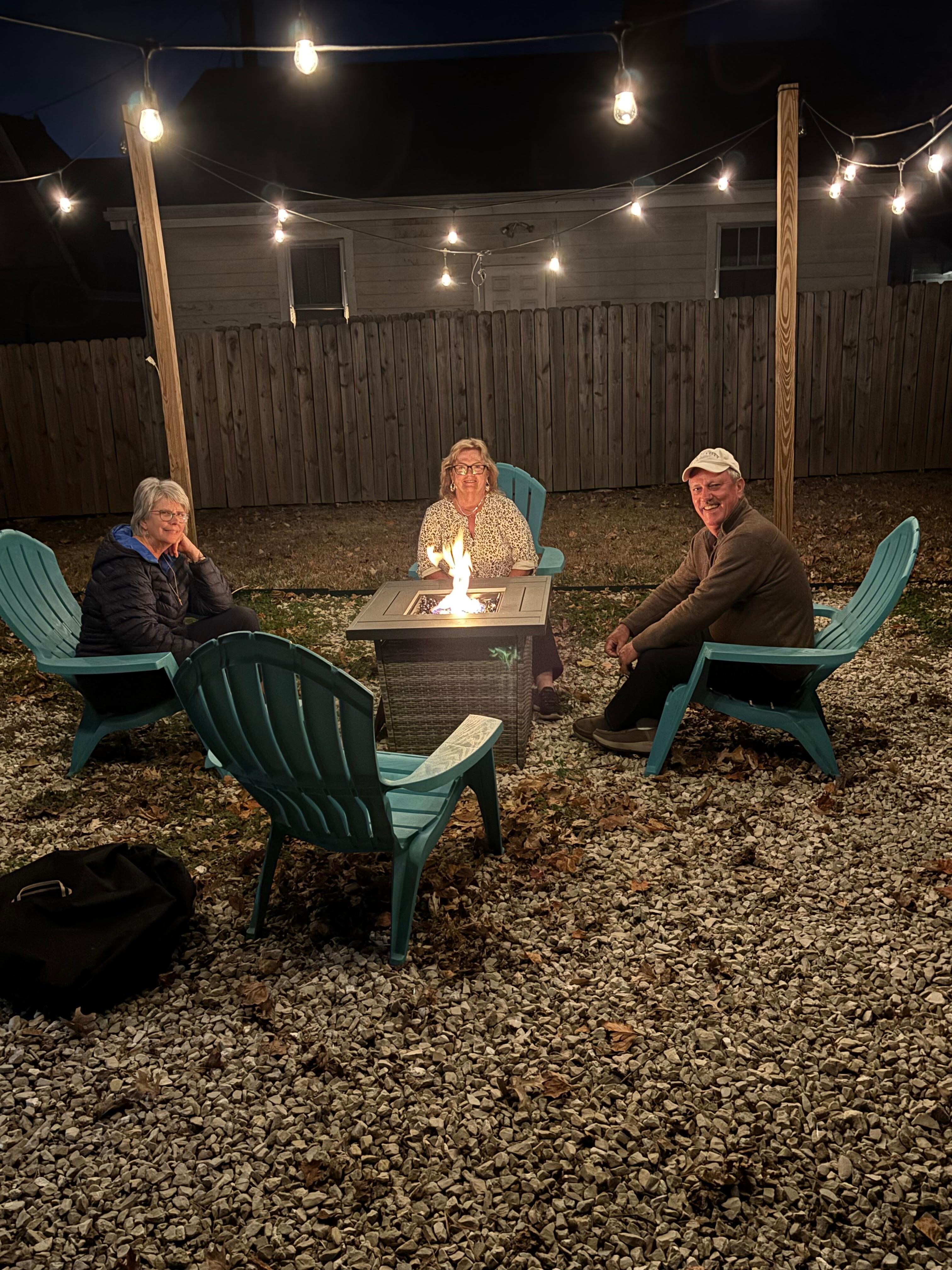 Enjoying a cozy fire with friends!