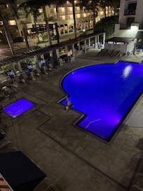 Pool lights at night