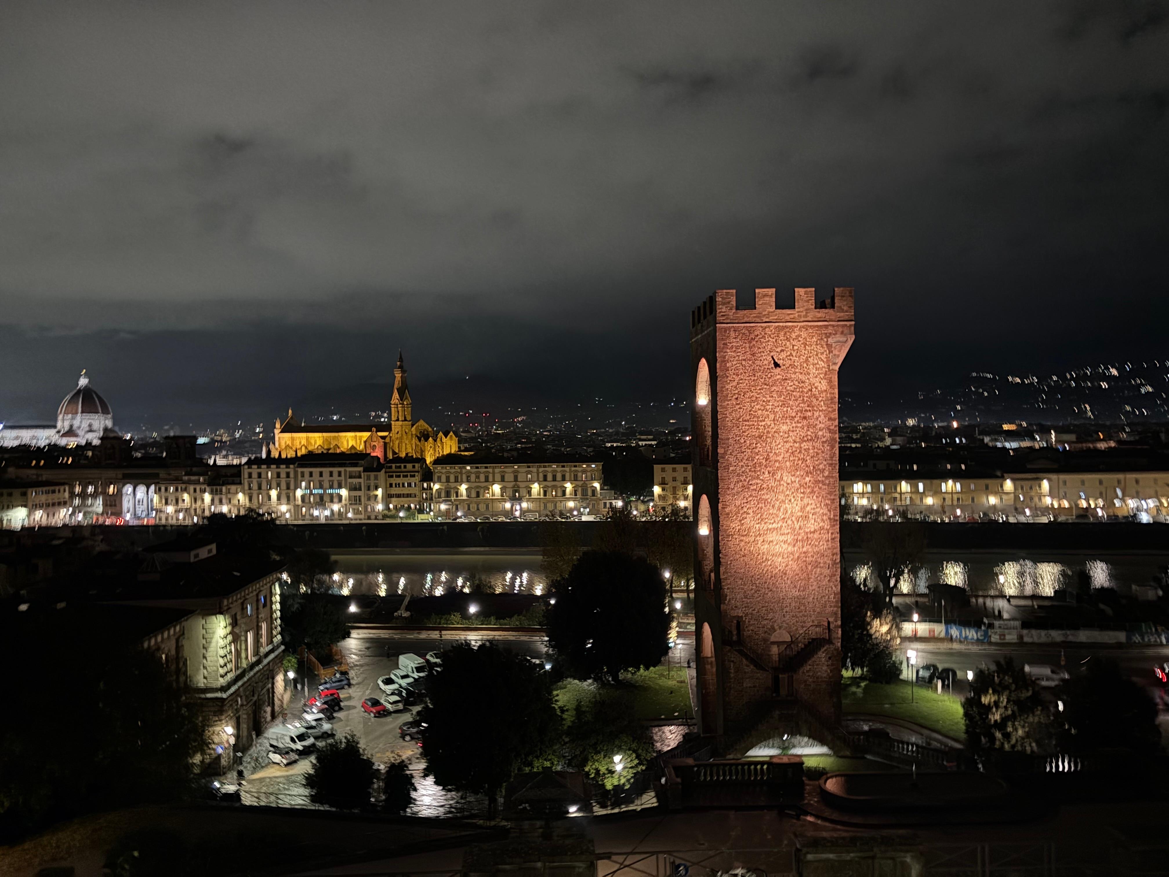 View at night above the flat. 