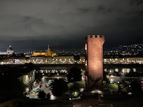 View at night above the flat.
