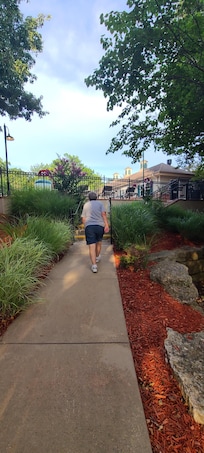 Walking to the pool and play area.