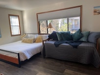 Spacious bedroom with en-suite bathroom.