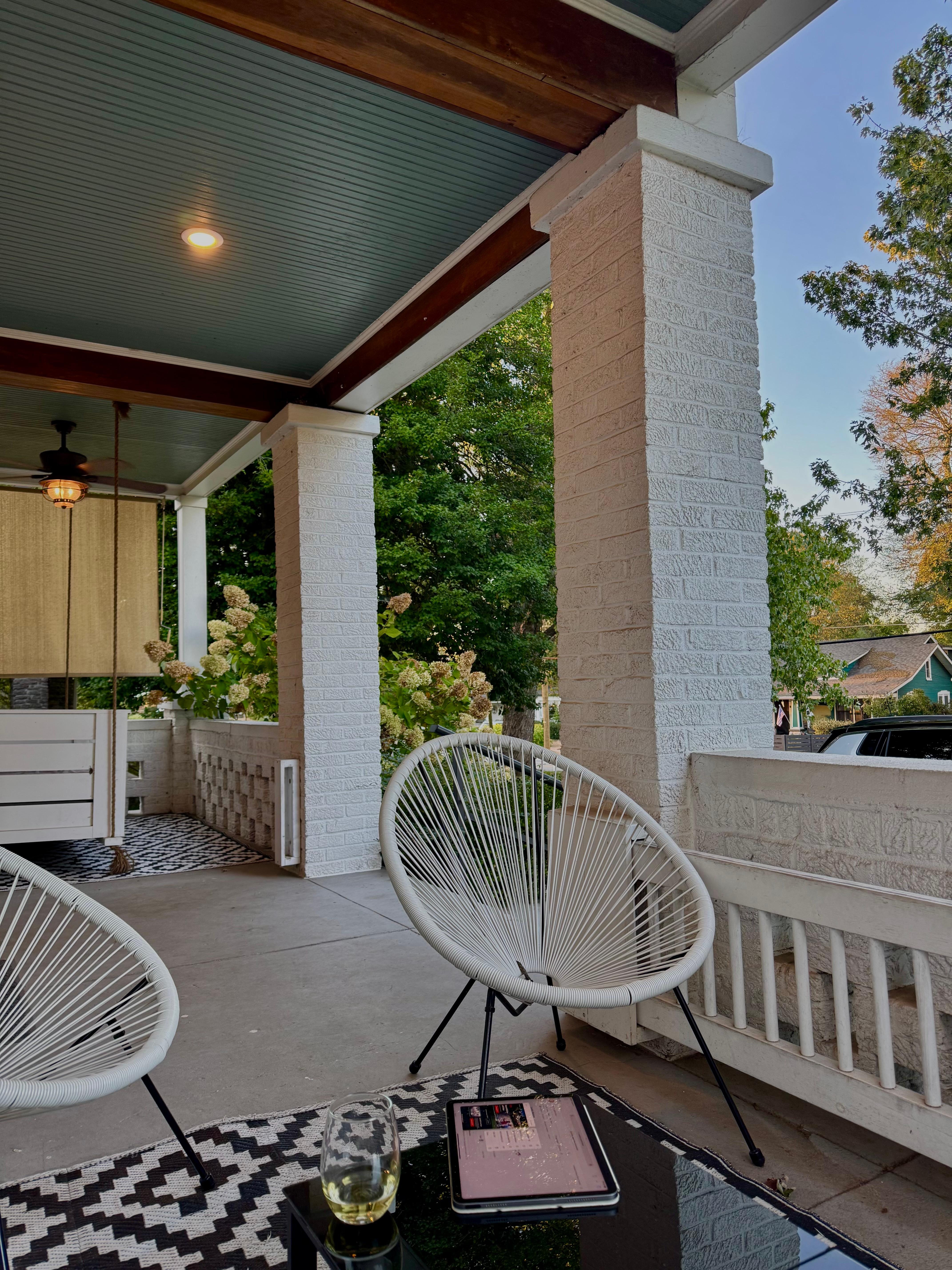 Front porch is made for relaxing!