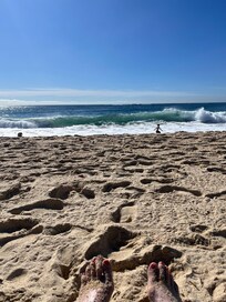 My happy sandy toes on Coogee Beach
