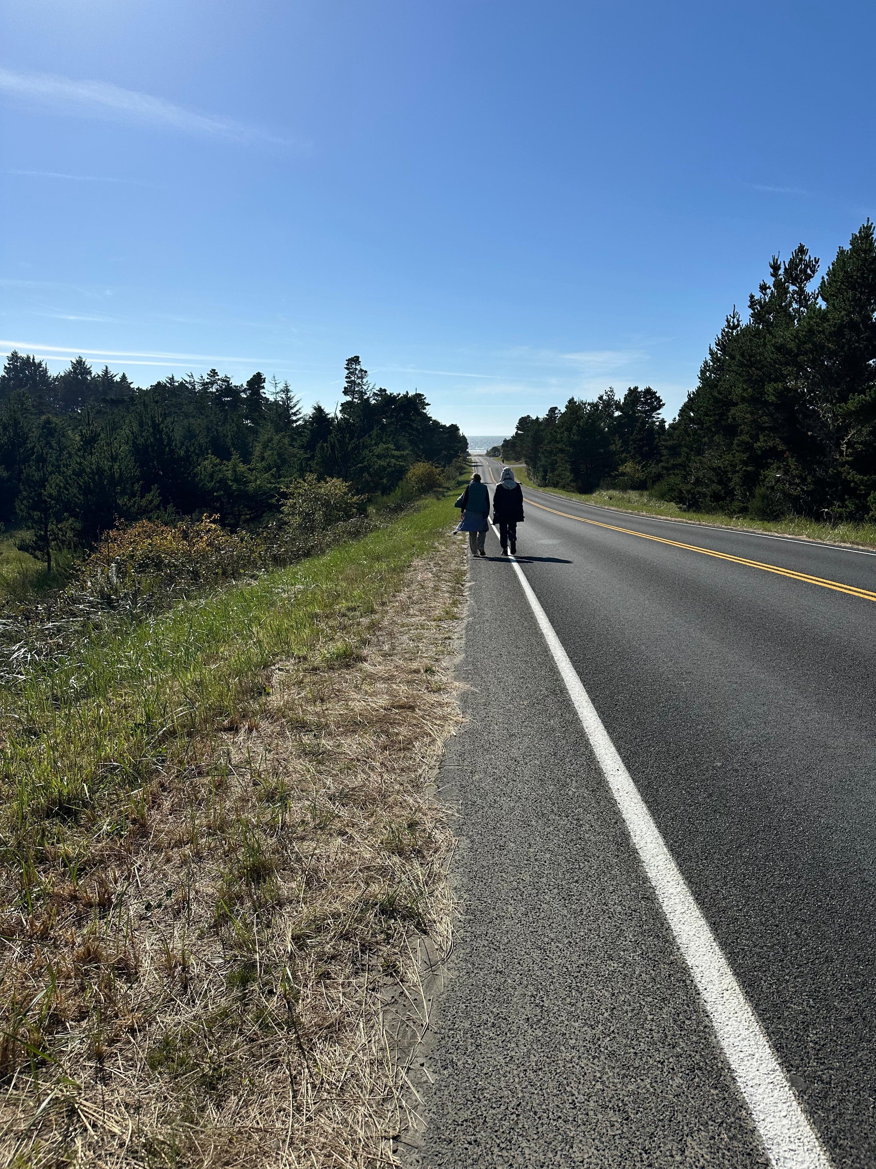 The road from Sunset Beach road to the beach.