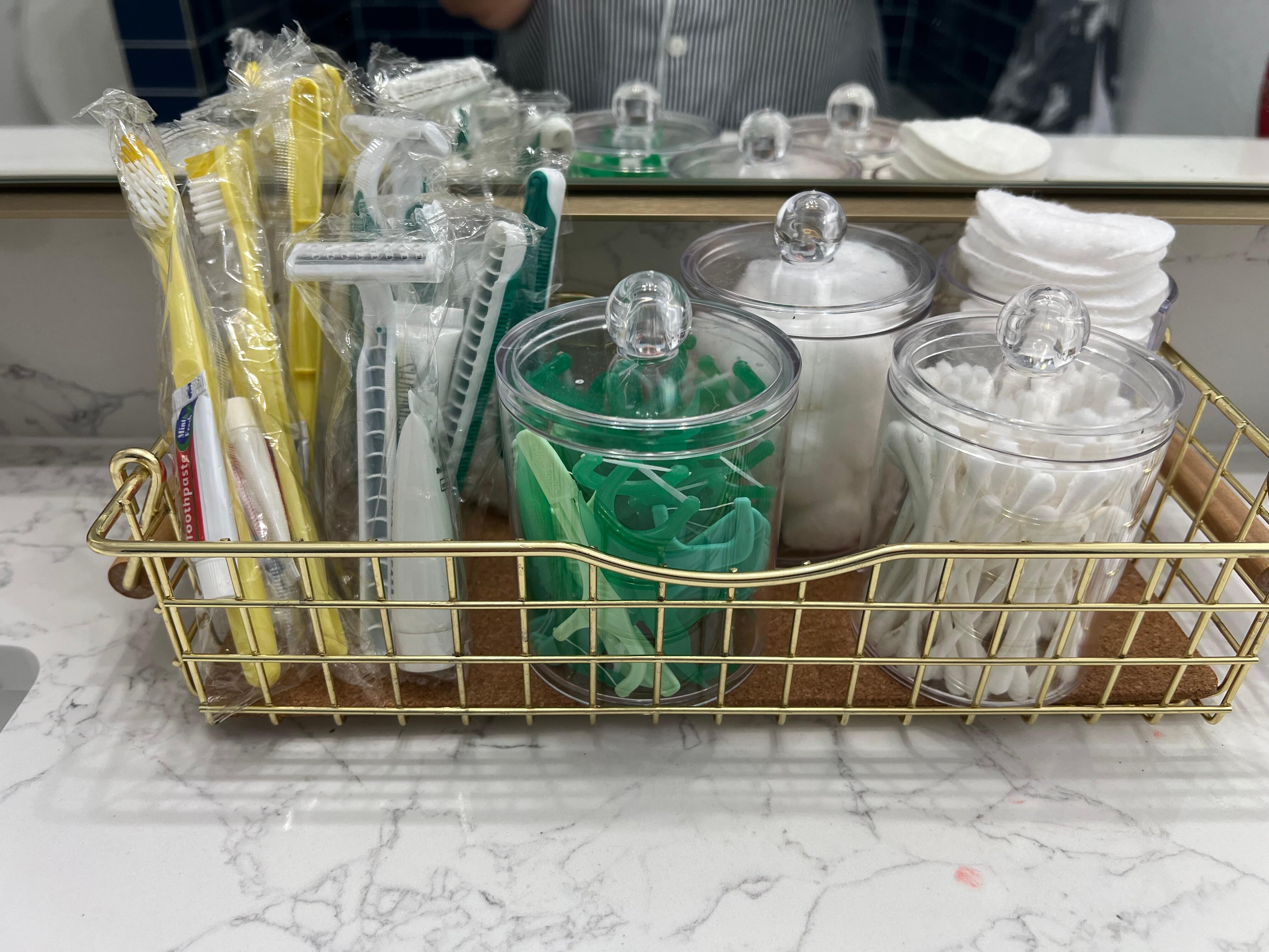 Very thoughtful and helpful toiletries in the primary bathroom.
