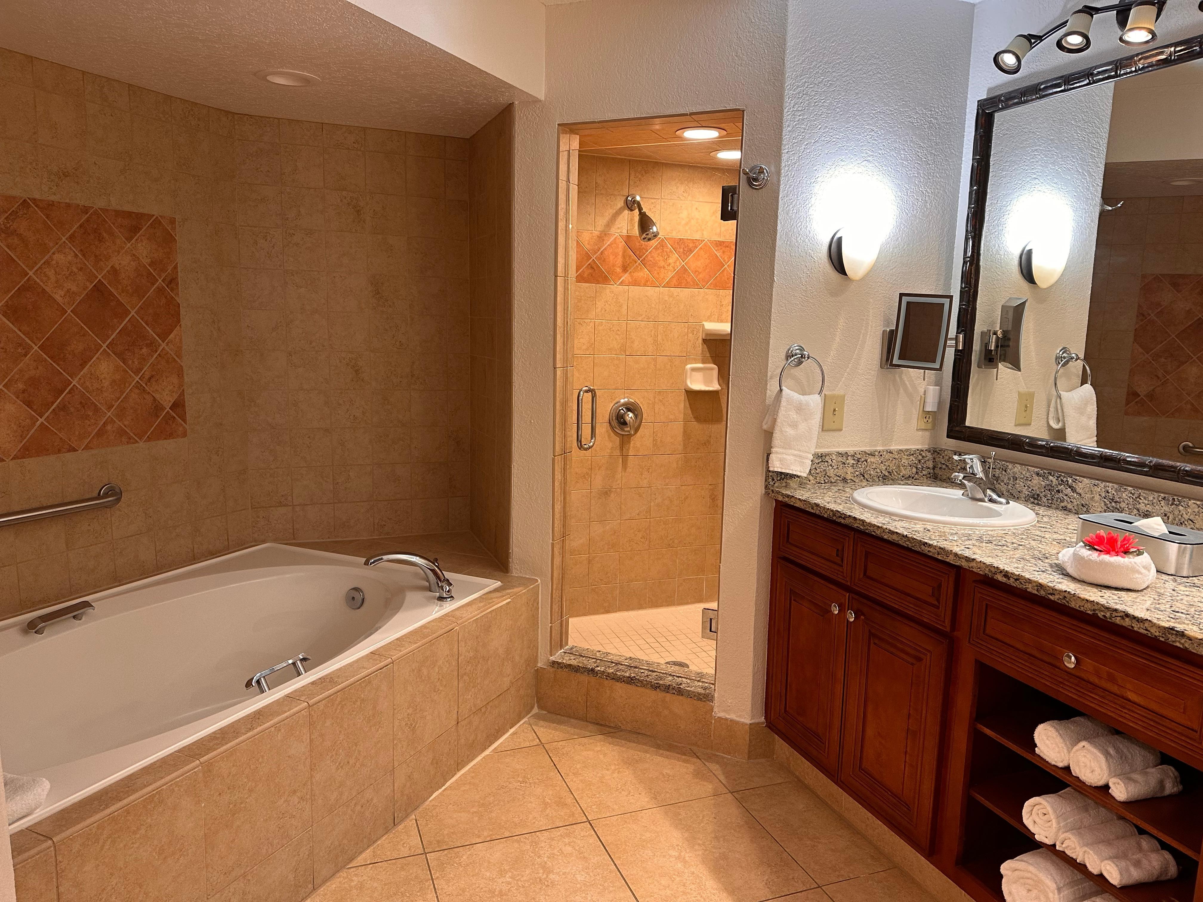 The ensuite bathroom was great with a great shower and two sinks