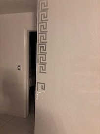 Damaged wall decoration.