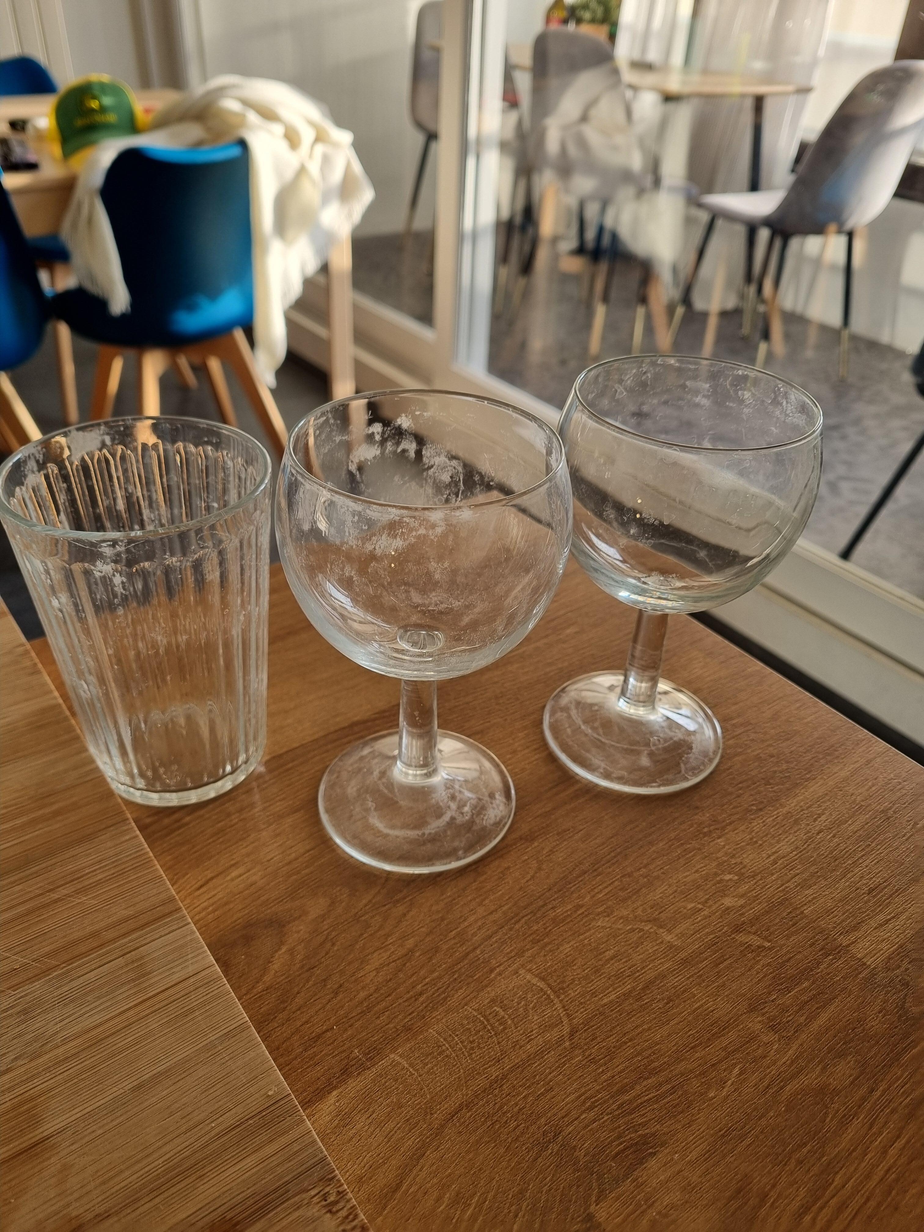 Glasses left in cupboard unclean