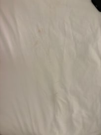 Sheets complete with makeup stains