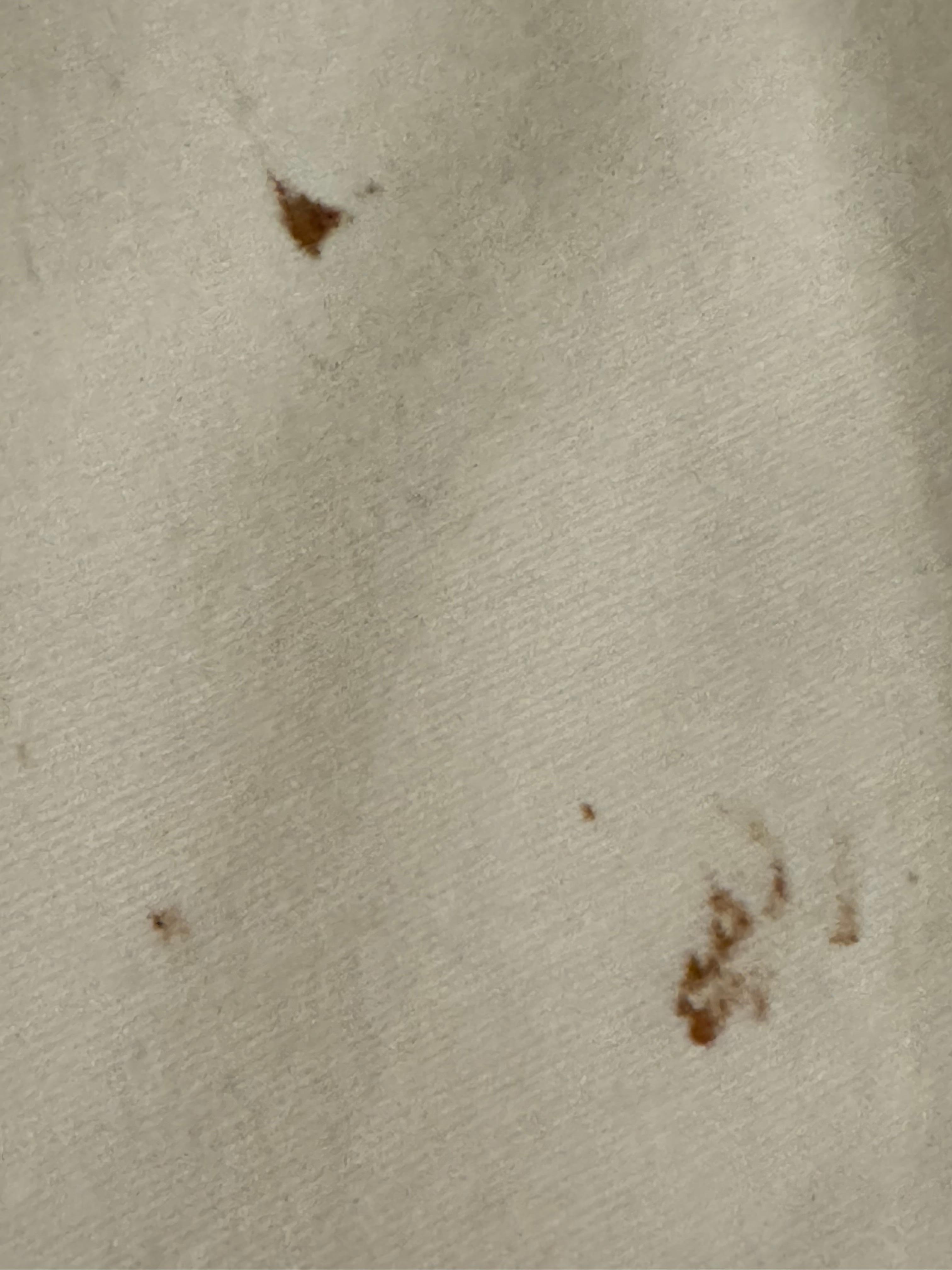 Blood stain on pillow 
