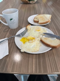 Had eggs over easy, orange juice, coffee, banana.