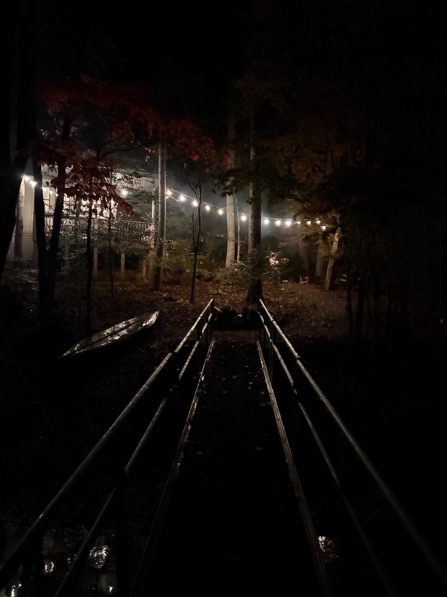 The backyard at night 