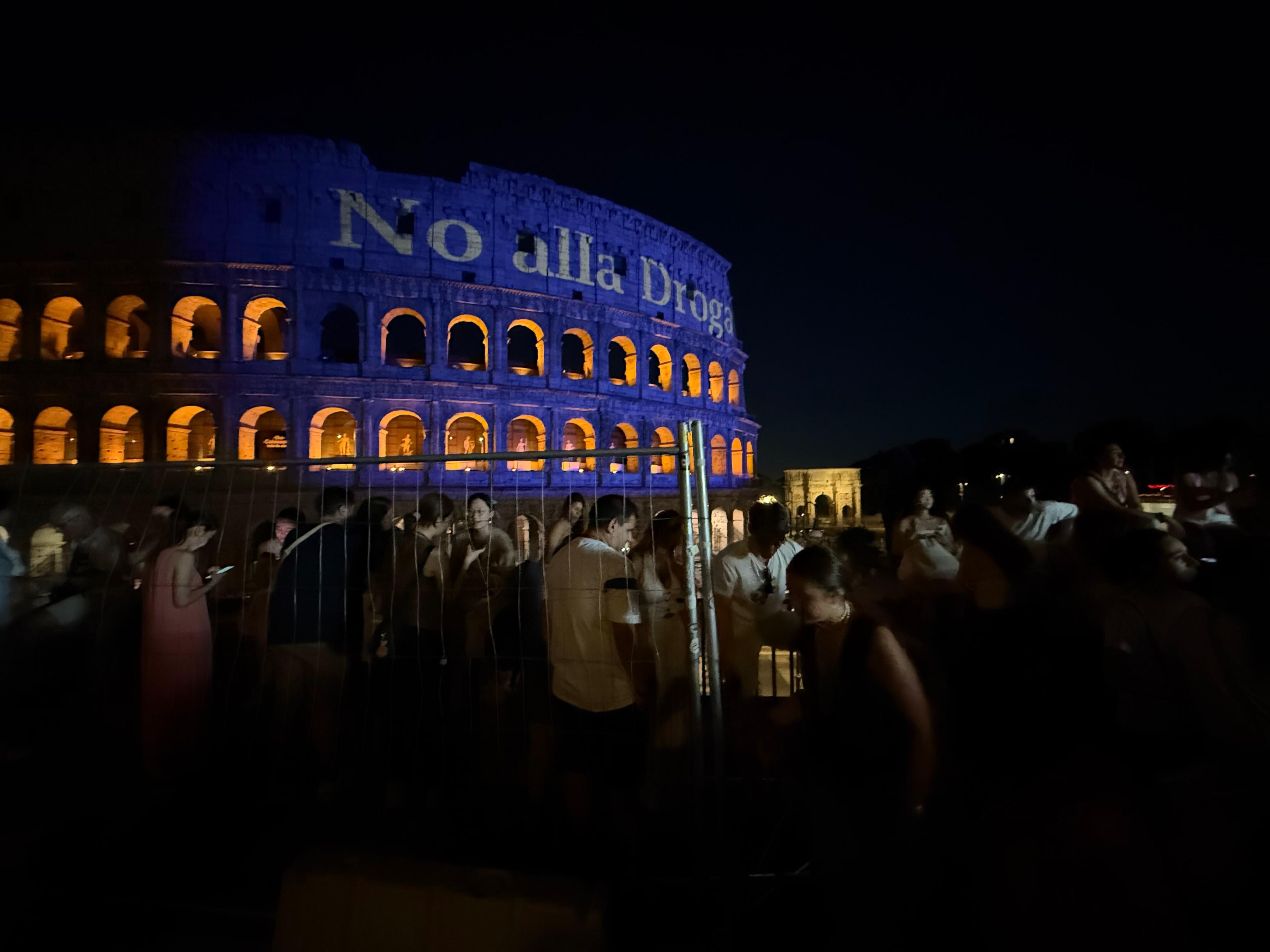 Night view of Colosseum with entertainment 