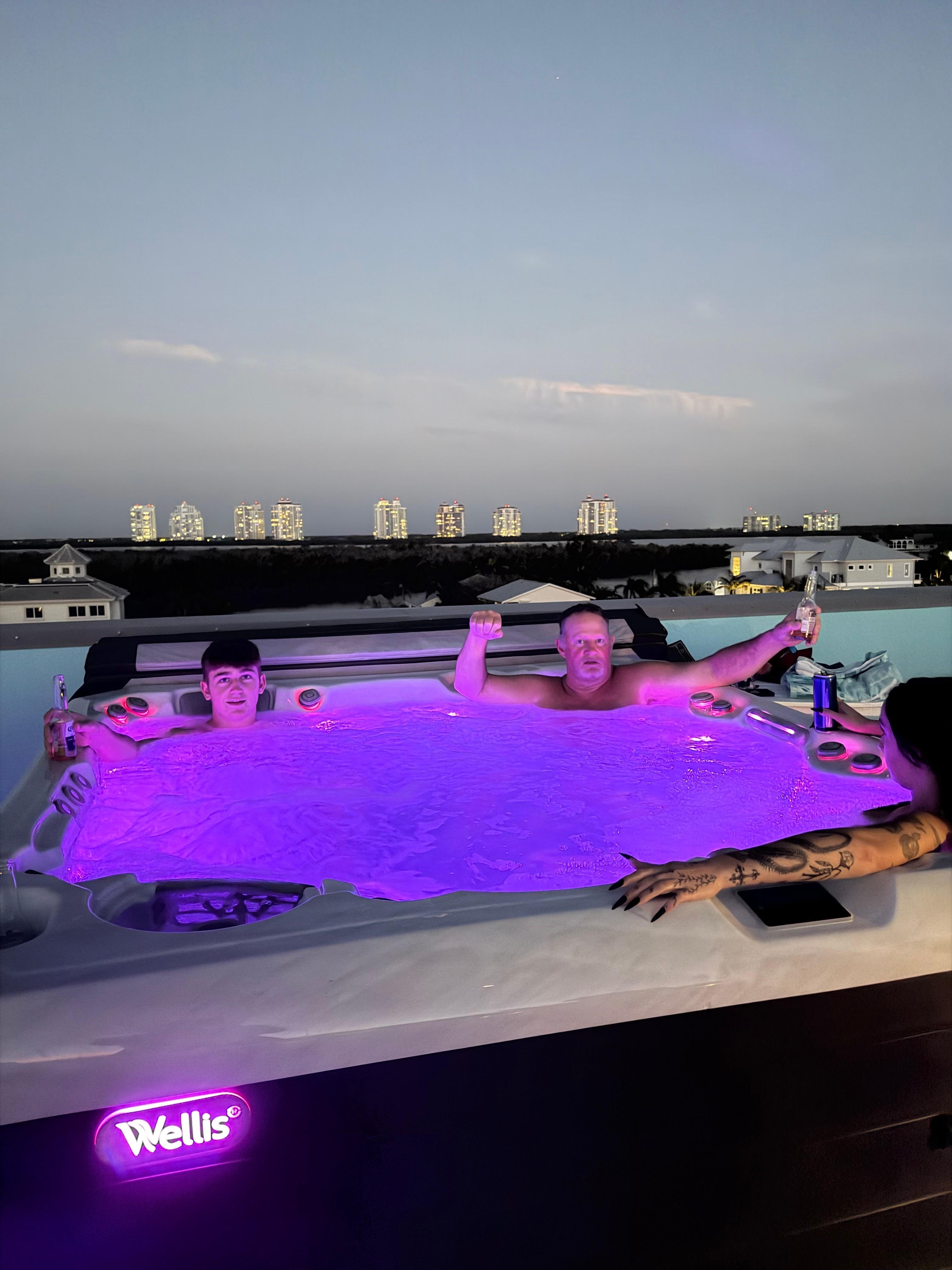 Bay view from hot tub rooftop