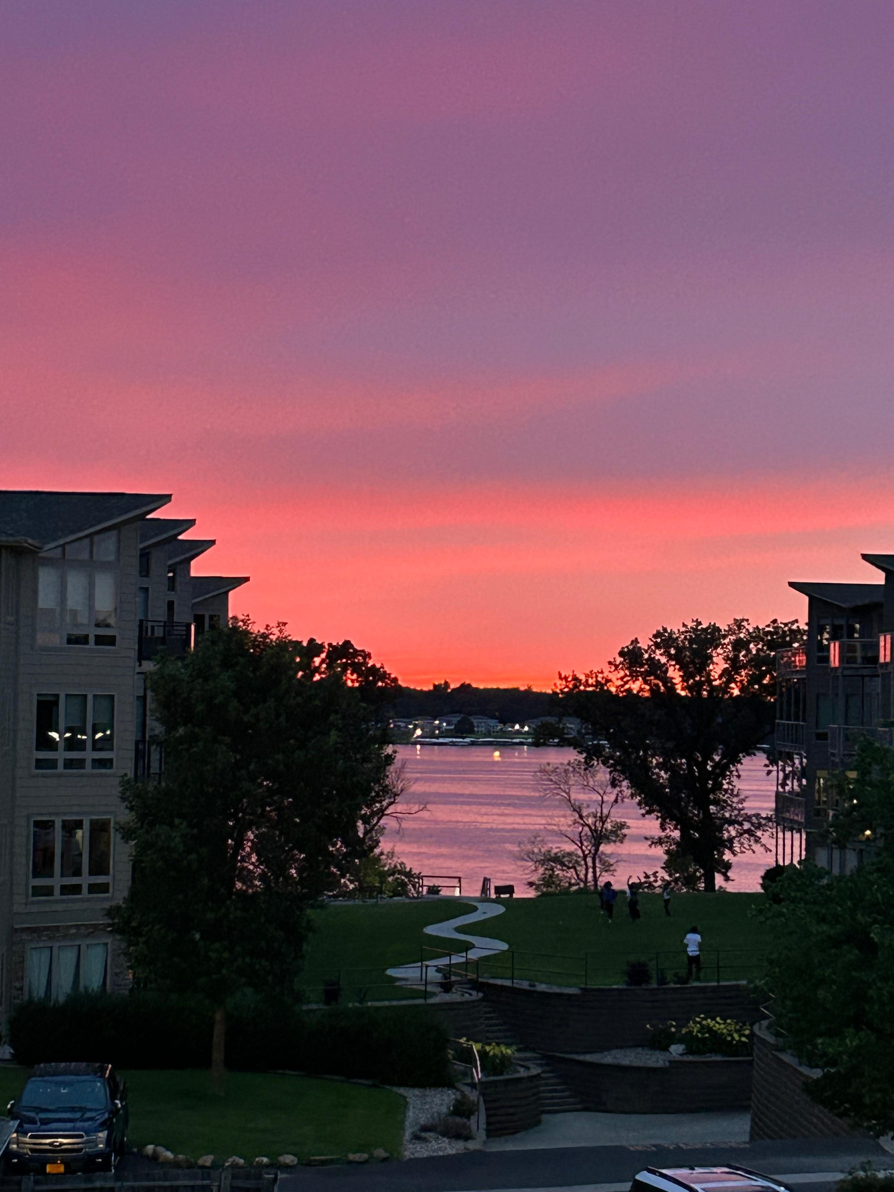 Sunset from deck. 