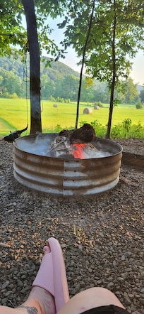 The fire ring was perfect for relaxing and enjoying the sunset.