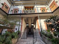 Walking into the courtyard