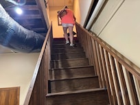 View of stairs up to the apartment