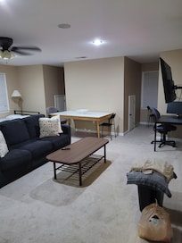 The living room was very comfortable with internet and extra sleep spaces.