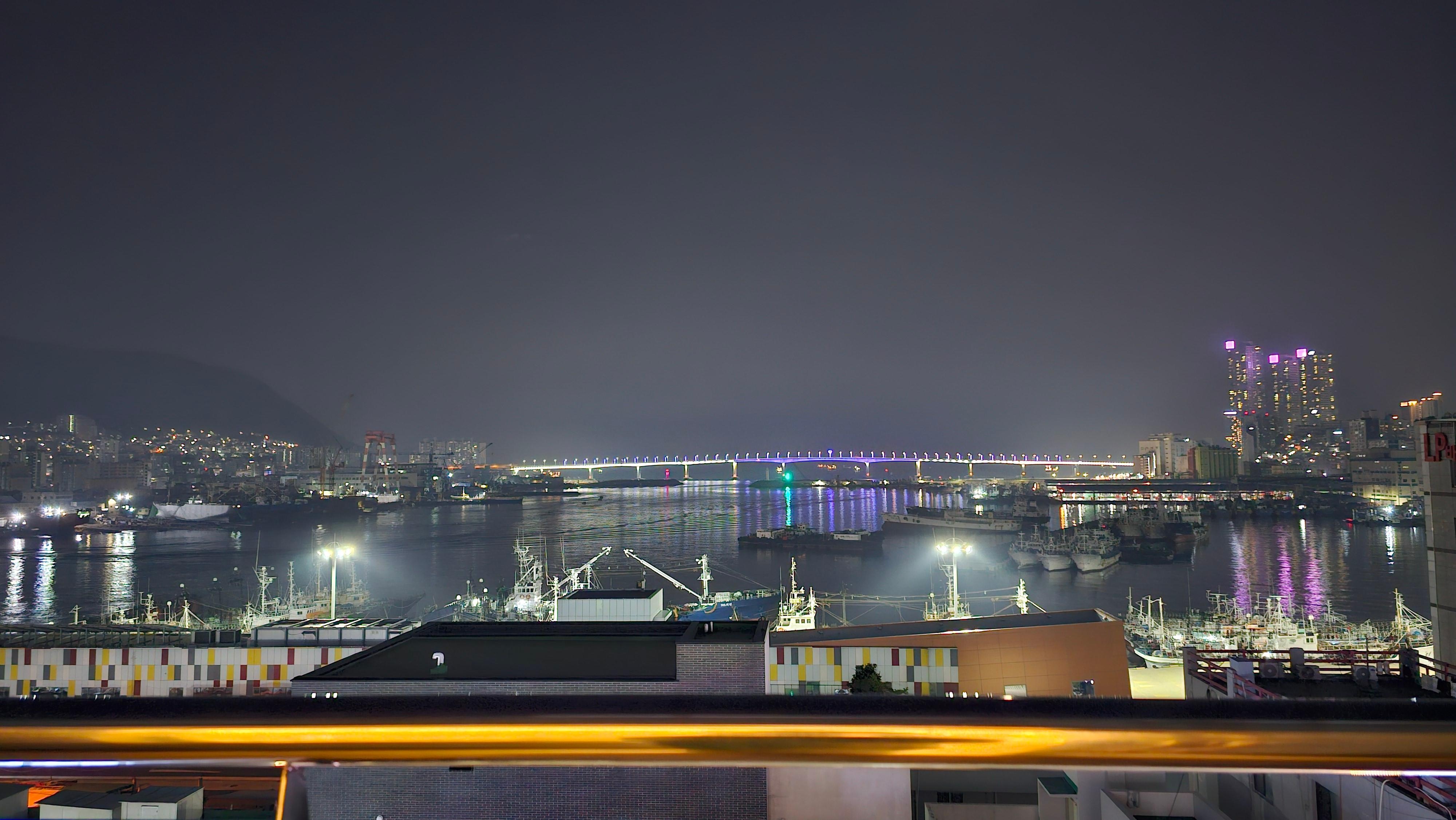 View from balcony at night