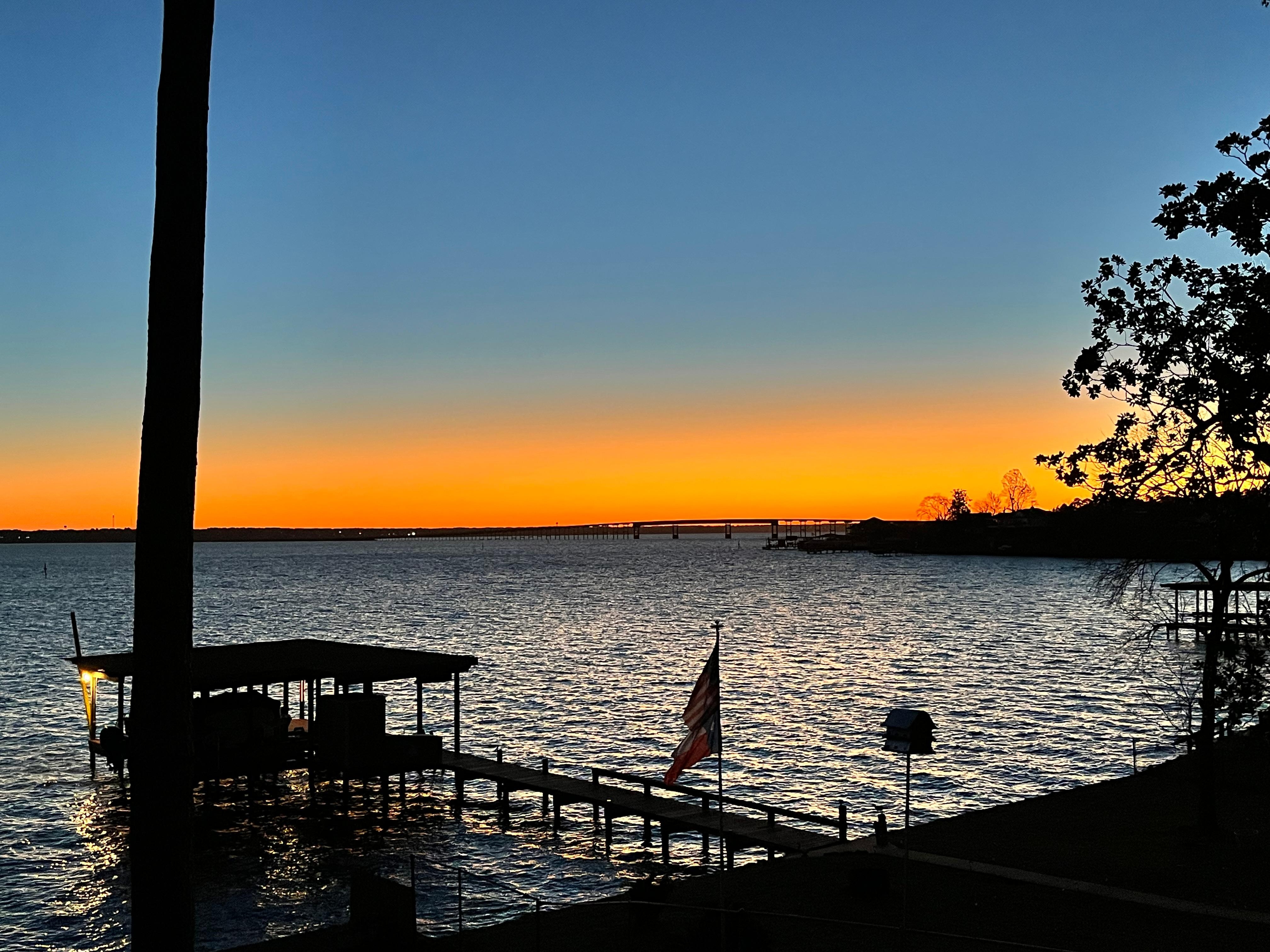 View from the backyard at sunrise.