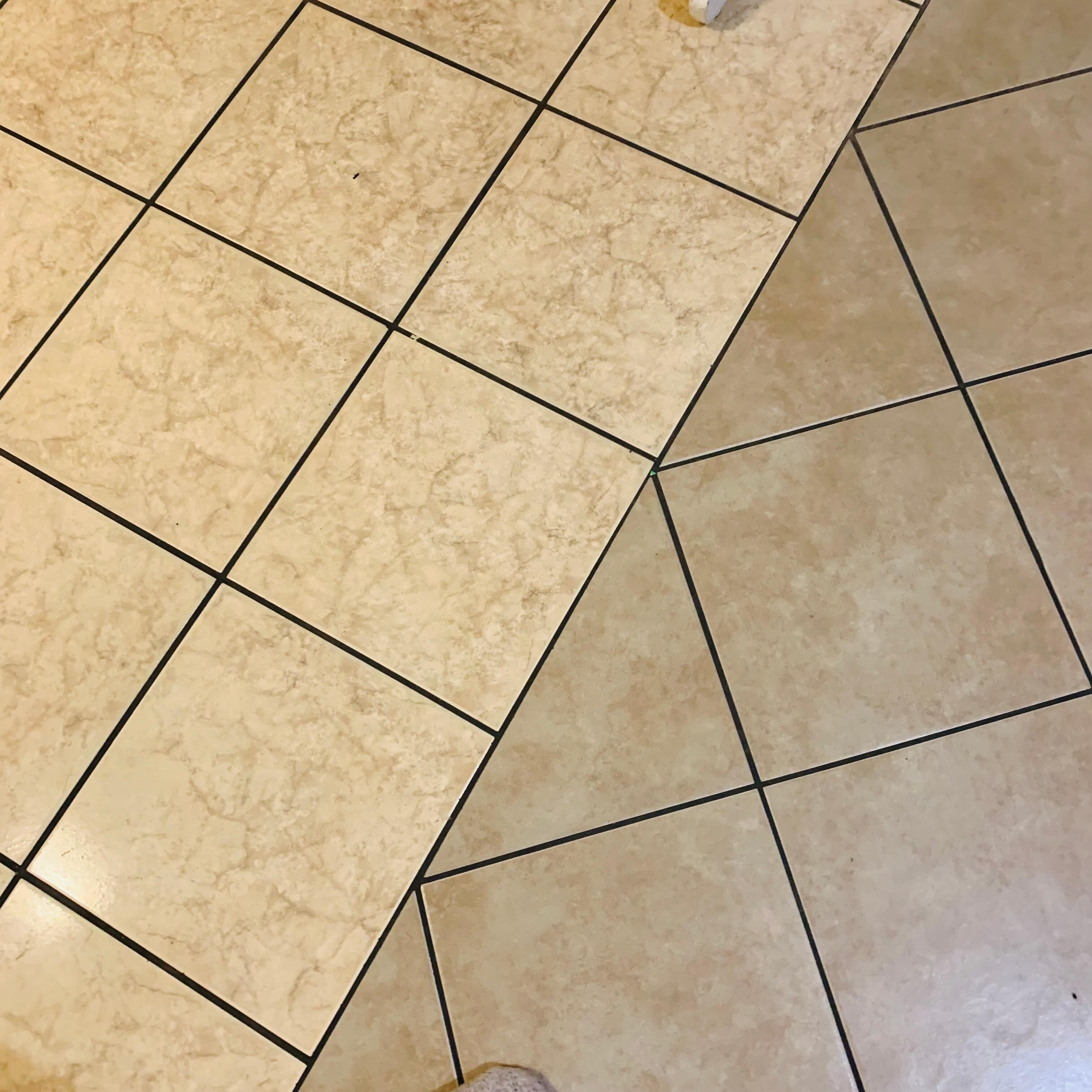 Thick dirty grout in floors