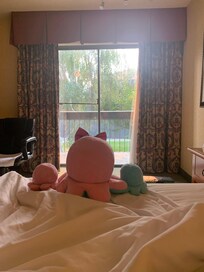 His cute 🥰 octopus 🐙 plushie pets in his room.