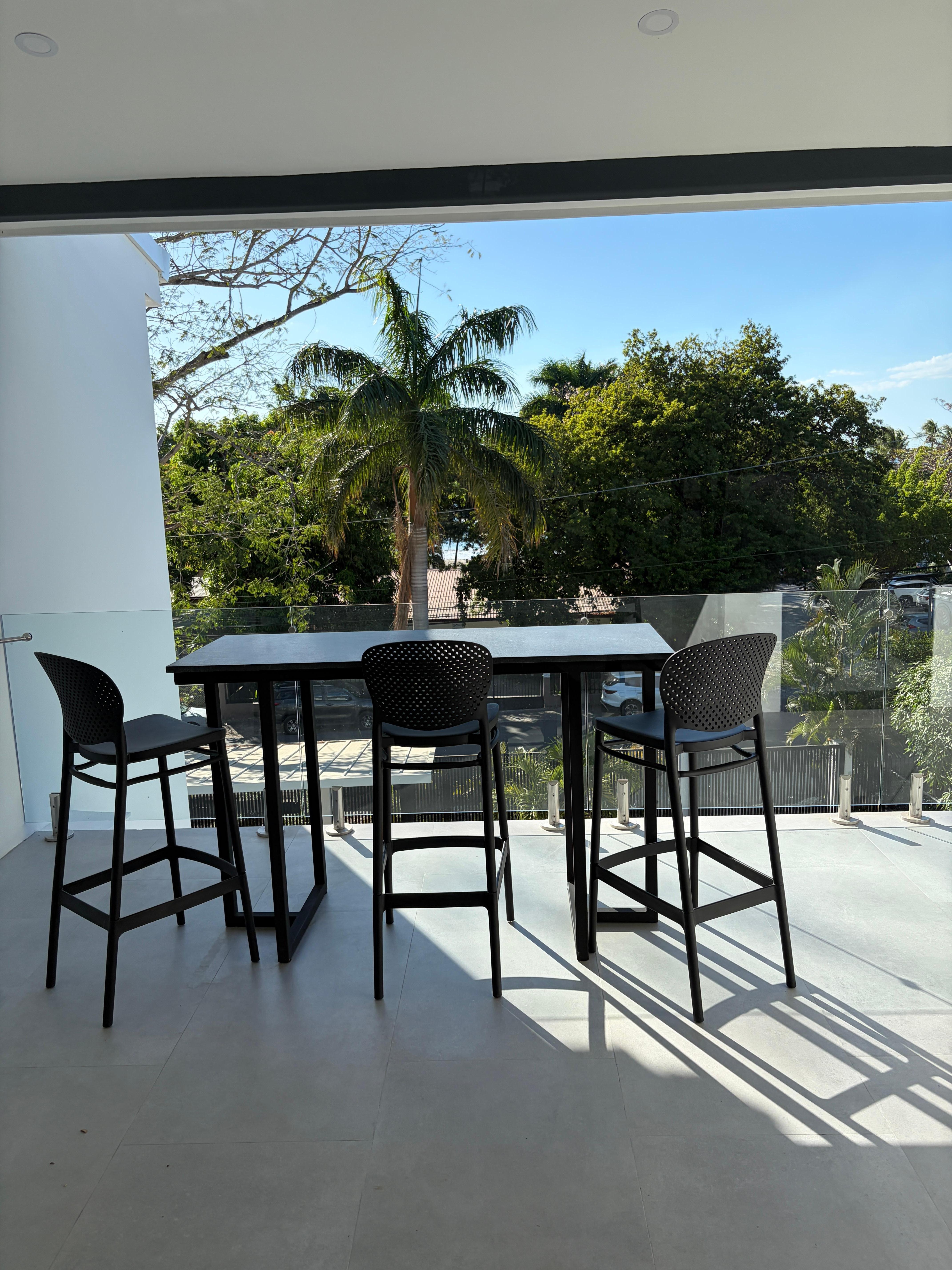 Beach visible through the trees