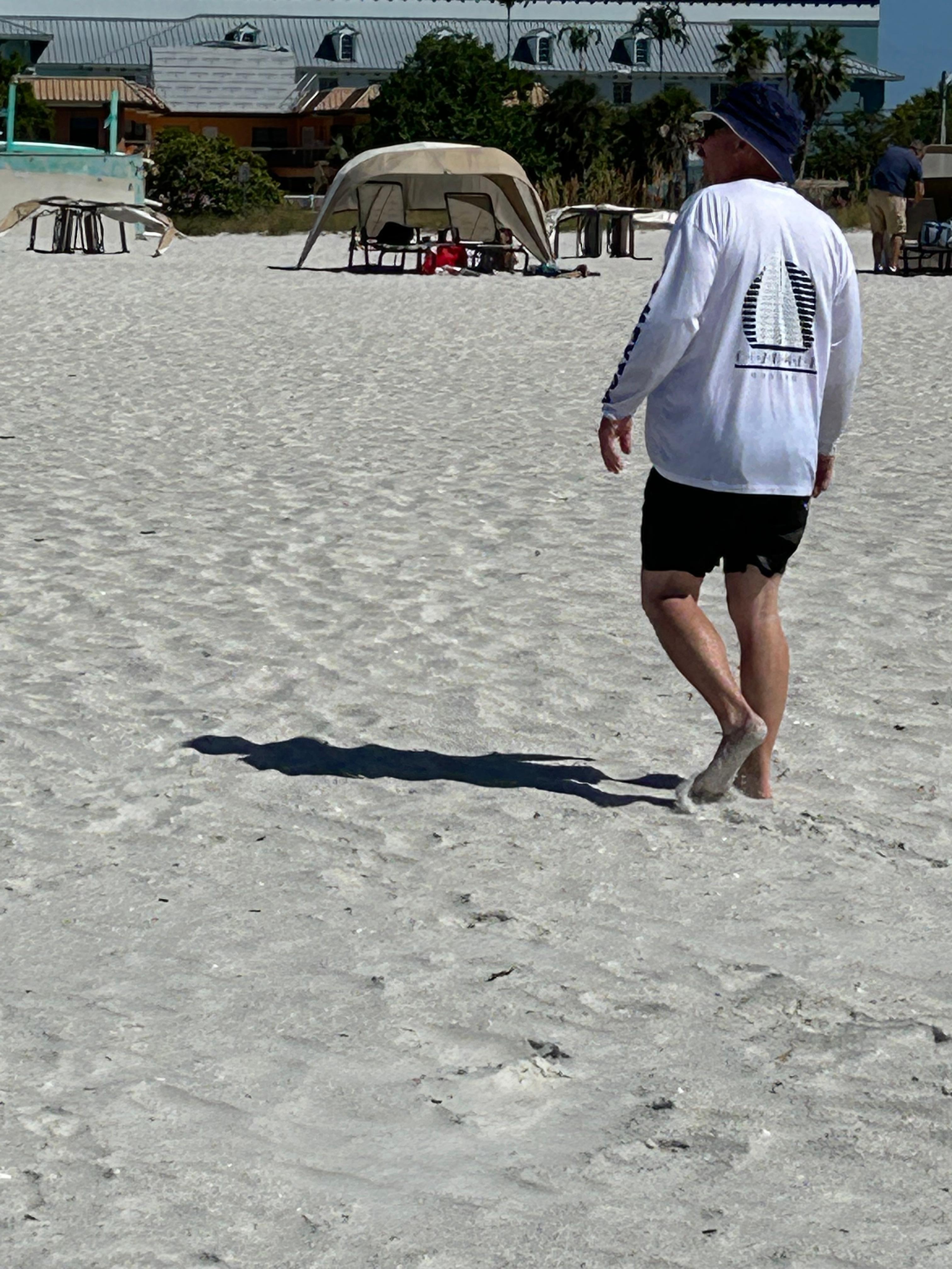 Walking out to beach. 