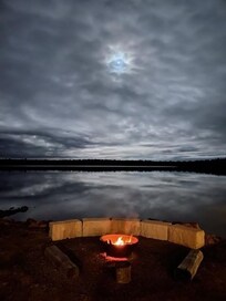 Moonlit night over Lake Sorell.