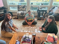 playing cards in the great room