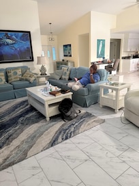 nice living area with tv