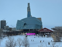 The view out of our room - the Winnipeg Human Rights Museum