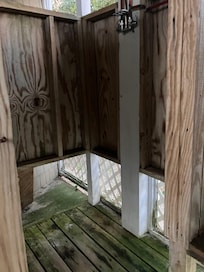 Outdoor shower-green mold all over the floor